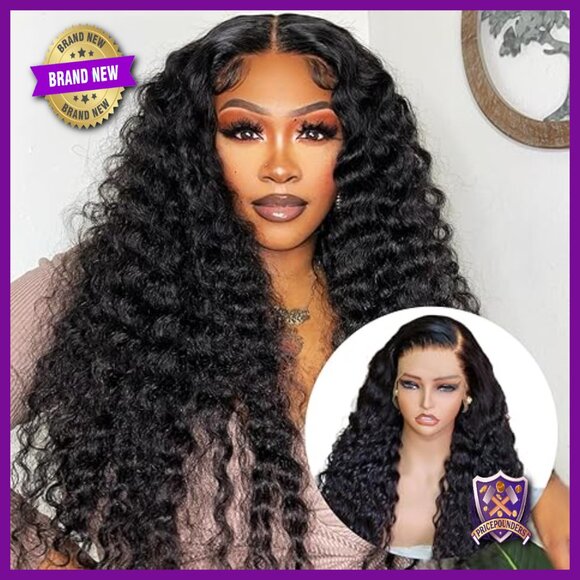 Deep Wave Lace Front Wig Human Hair 13x4 HD Lace Frontal 180% Density main image 2